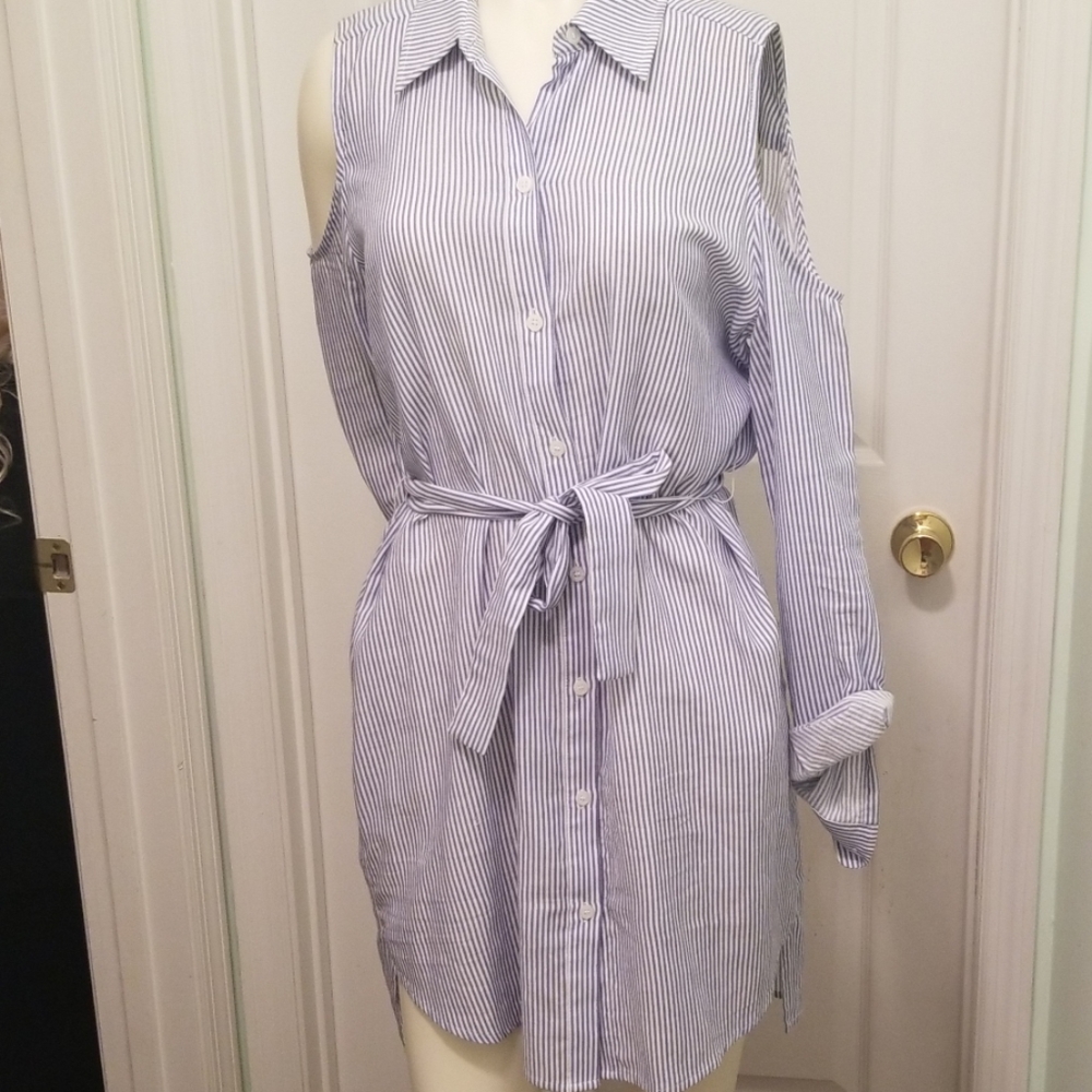 cold shoulder shirt dress